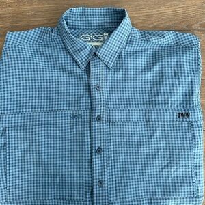 Game Guard Blue Plaid Men's Casual Shirt Size 3 XL Gently Worn‎
